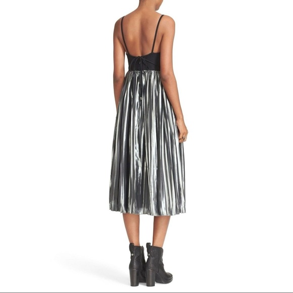 NWT Free People Black Silver Piper Dress - Picture 4 of 11